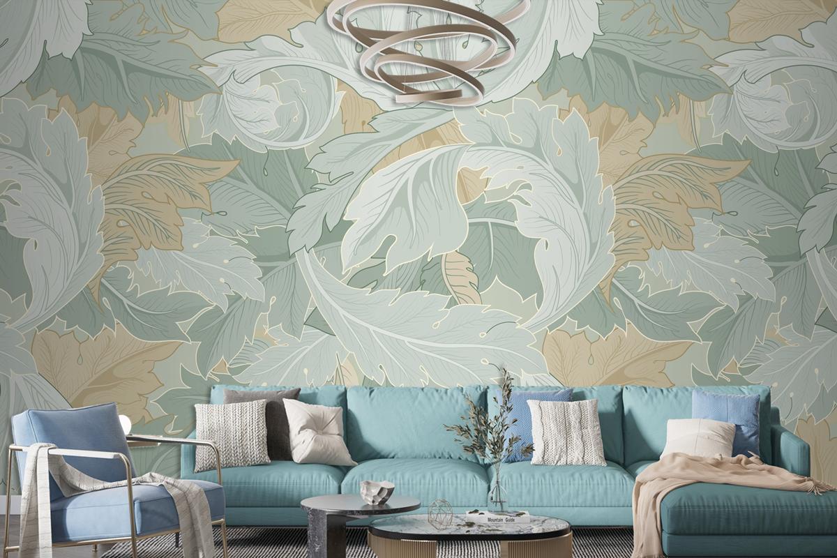 Flower Pattern Living Room Living Room Wallpaper Mural