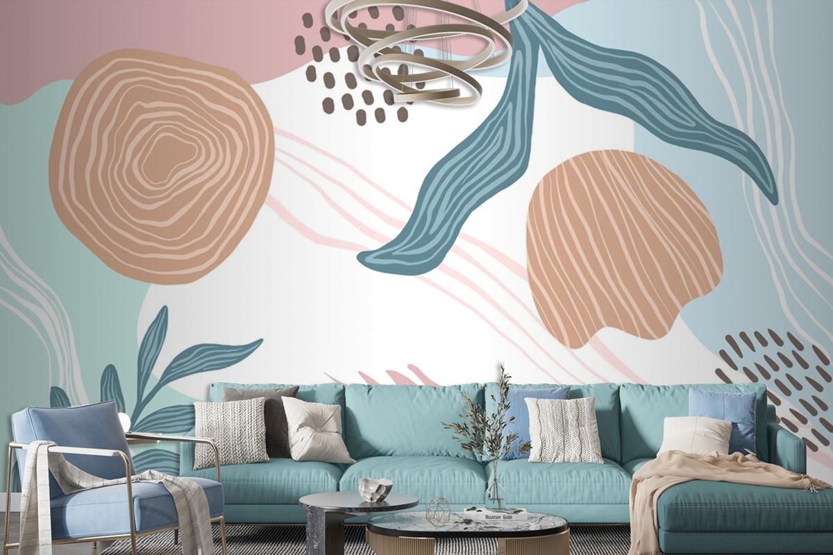 Hand Drawn Abstract Doodle Background Living Room Wallpaper Mural