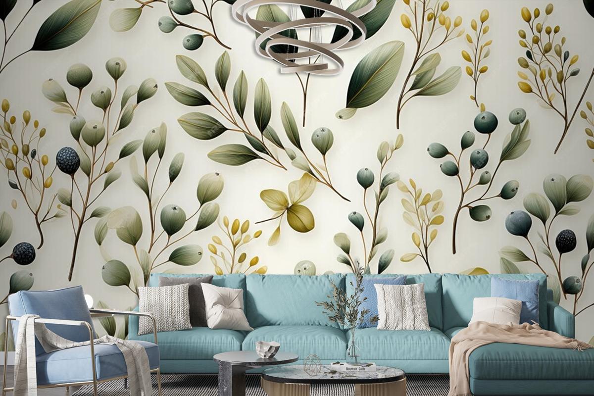 Simple Christmas Seamless Pattern Living Room Wallpaper Mural