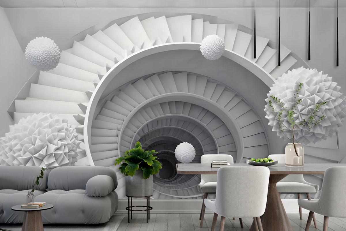 Abstract Fractal With Staircase Wallpaper Mural