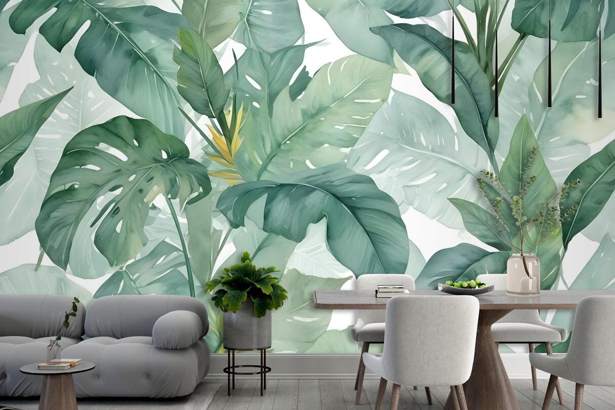 Banana Leaf Wallpaper Wallpaper Mural