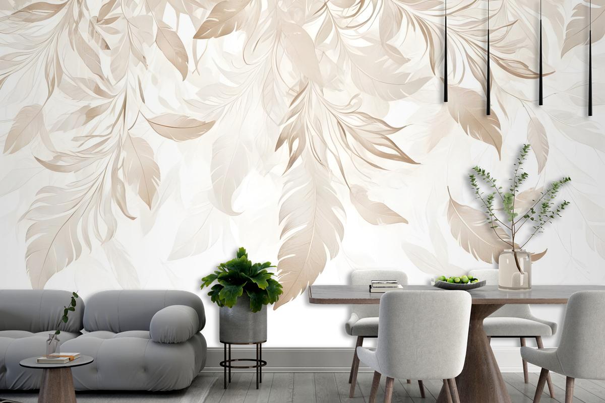 Boho Abstract Banana Leaf Art Bedroom Wallpaper Mural