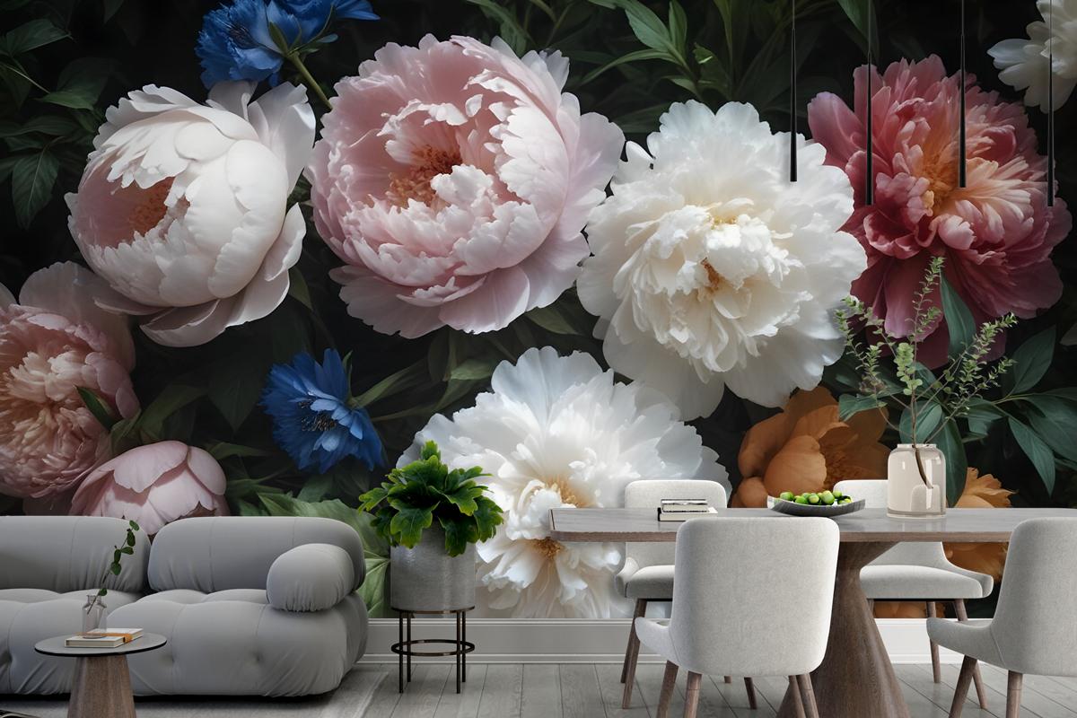 Dutch Floral Victorian Flower Bouqet Bedroom Wallpaper Mural