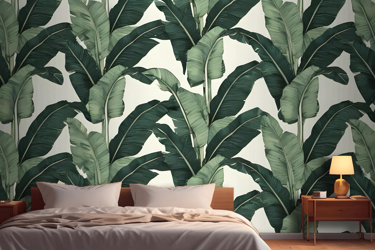 Exotic Banana Leaf Bedroom Wallpaper Mural