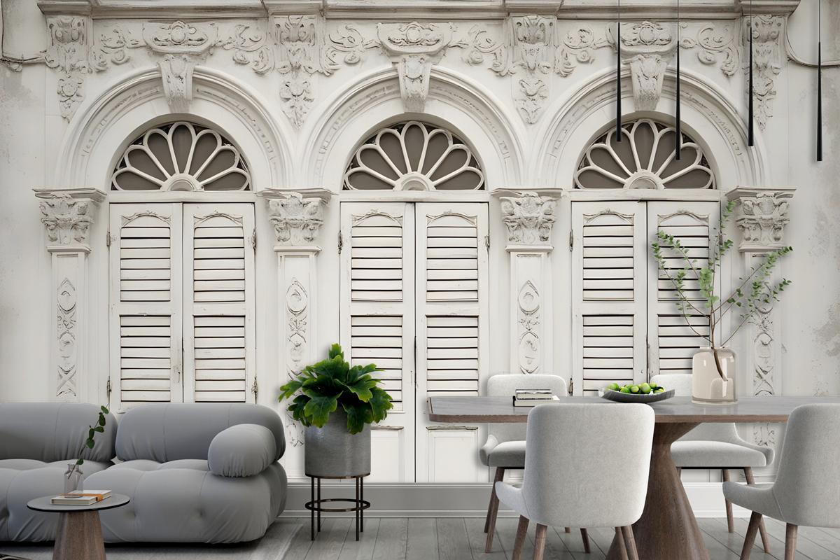 Faux Window Shutter Wallpaper Mural