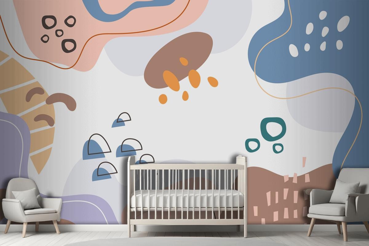 Hand Drawn Flat Design Abstract Doodle Wallpaper Mural