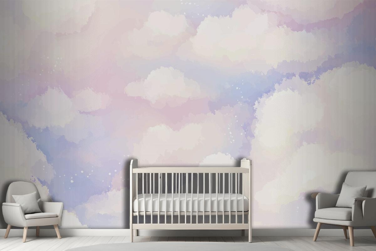 Hand Painted Watercolor Pastel Sky Background Wallpaper Mural