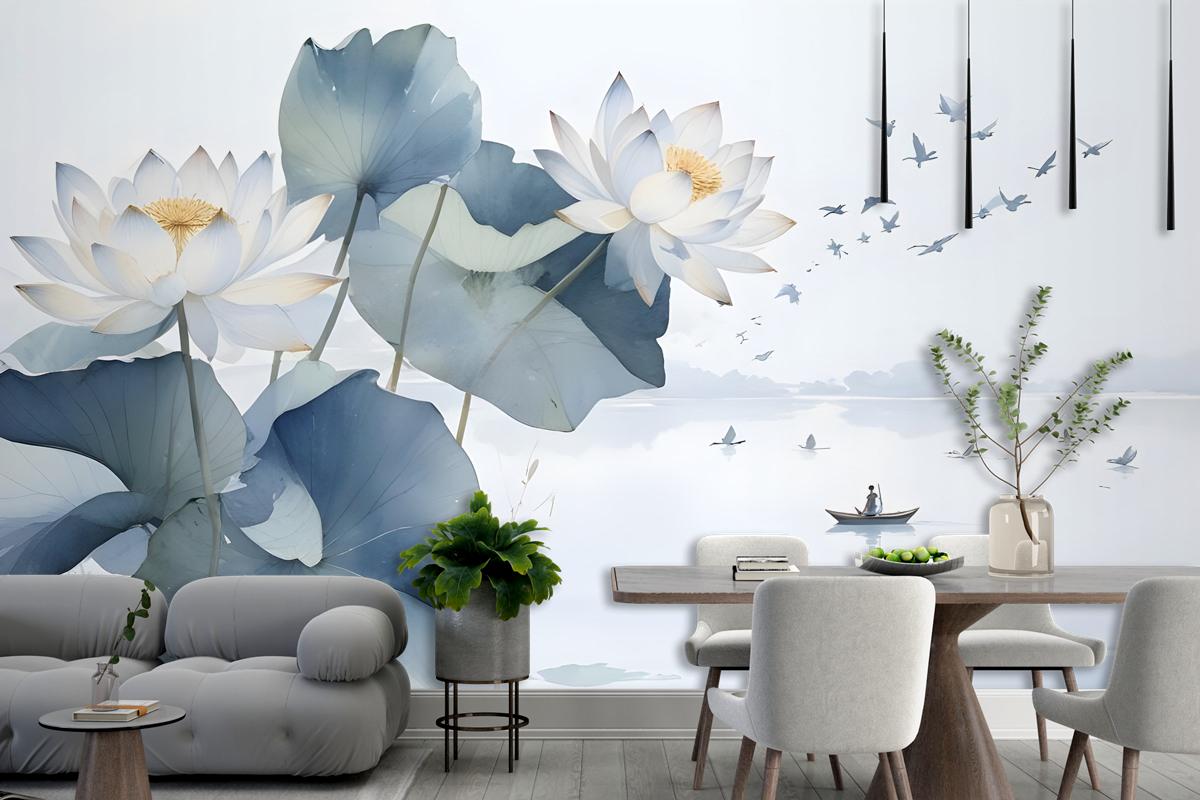 Lotus Floral Art Wallpaper Mural