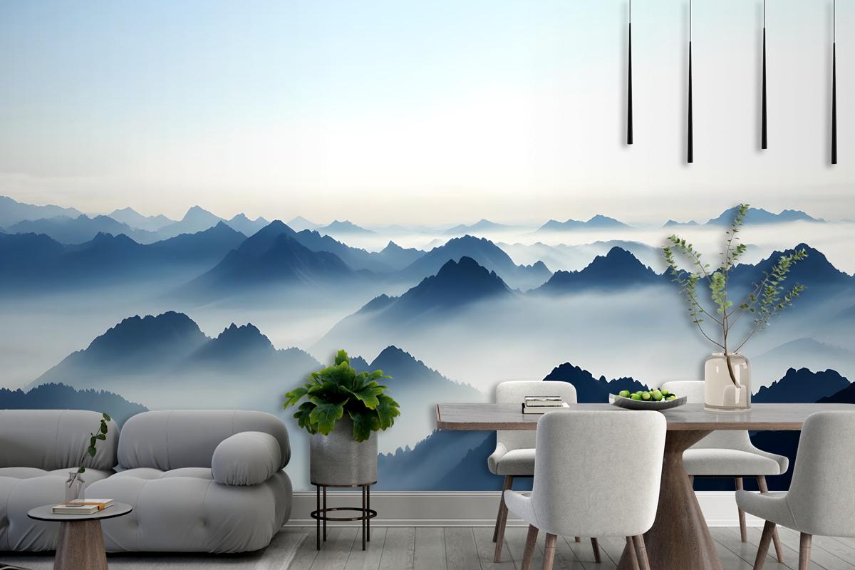 Misty Mountain Landscape Fog Wallpaper Mural