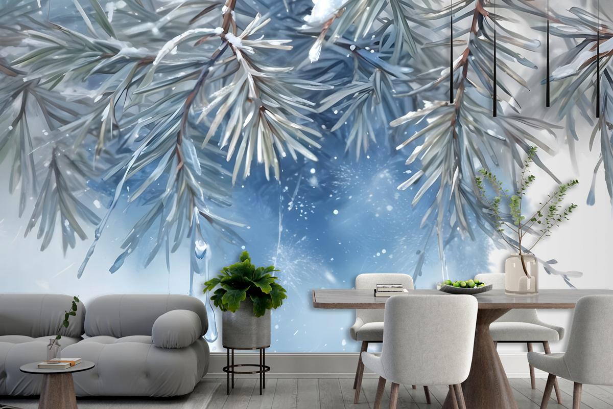 Nordic Style Tropical Leaves Wallpaper Mural
