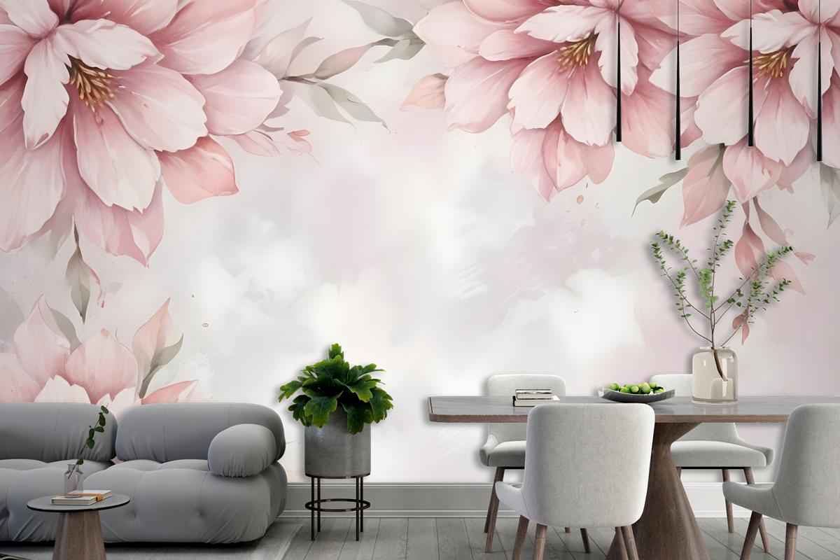 Pastel Pink Flower Wallpaper Mural
