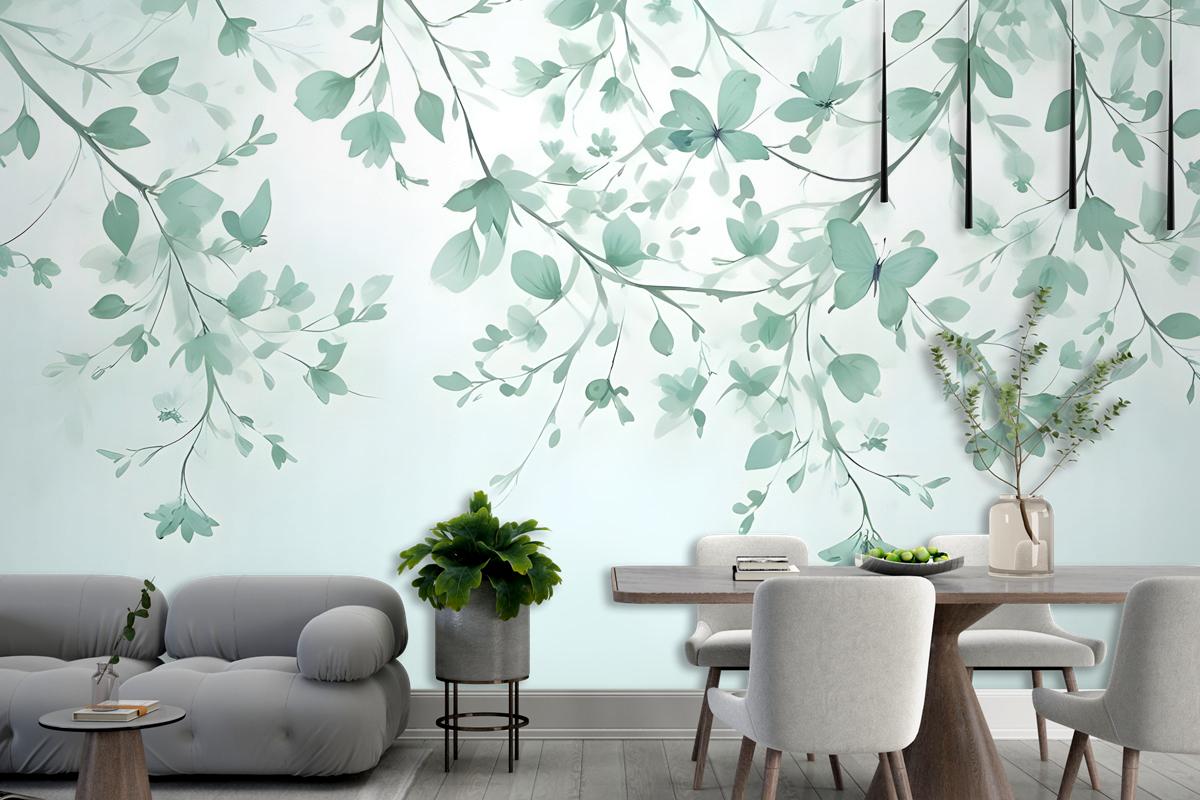 Soft Green Blossom Wallpaper Mural