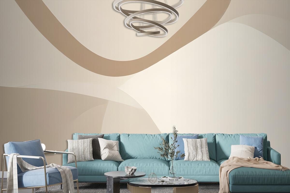 Soft Neutral Cut Out Abstract Shapes Wallpaper Mural