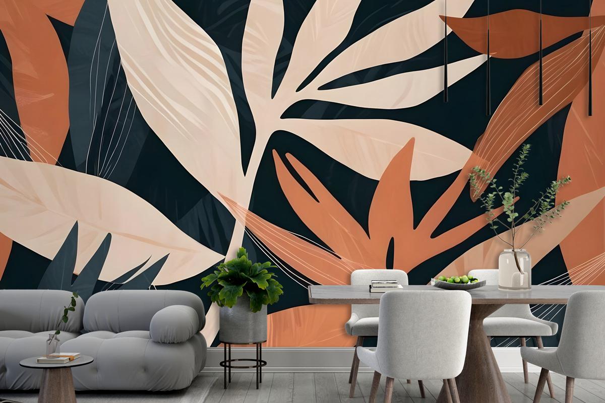 Tropical Foliage Leaves Art Wallpaper Mural