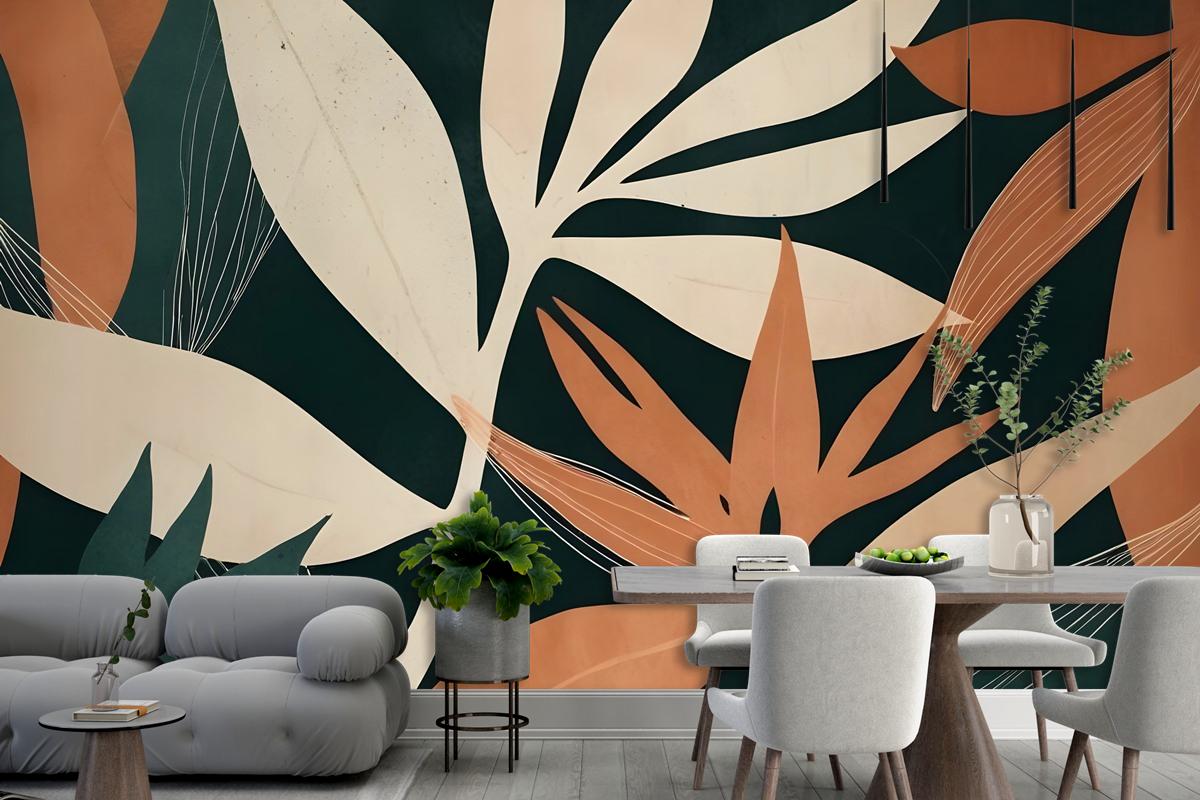 Tropical Foliage Leaves Art Wallpaper Mural