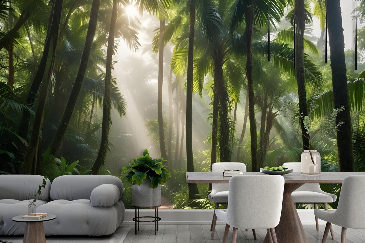 Tropical Forest Jungle Scenery Wallpaper Mural