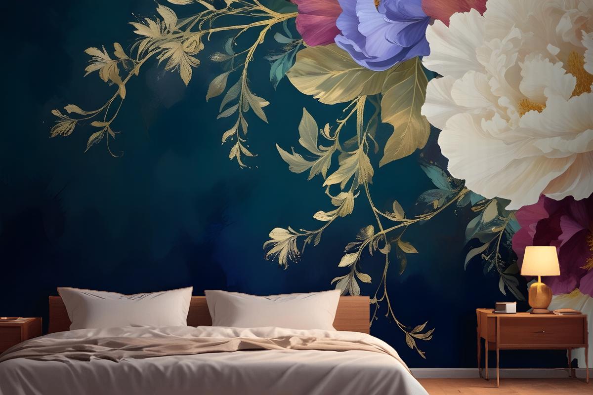 Vintage Floral Art Wallpaper Mural