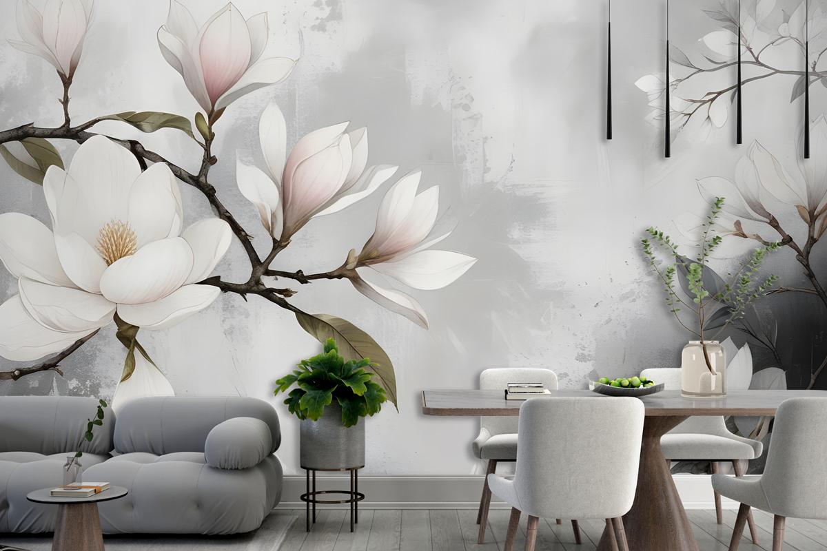 Vintage Retro Floral Bouqet Wallpaper Mural