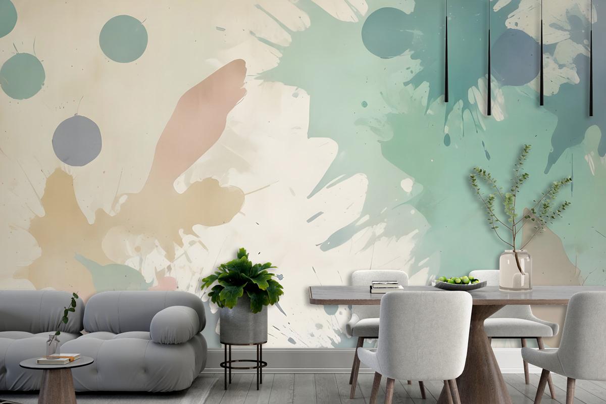 Watercolor Abstract Flowers Wallpaper Mural