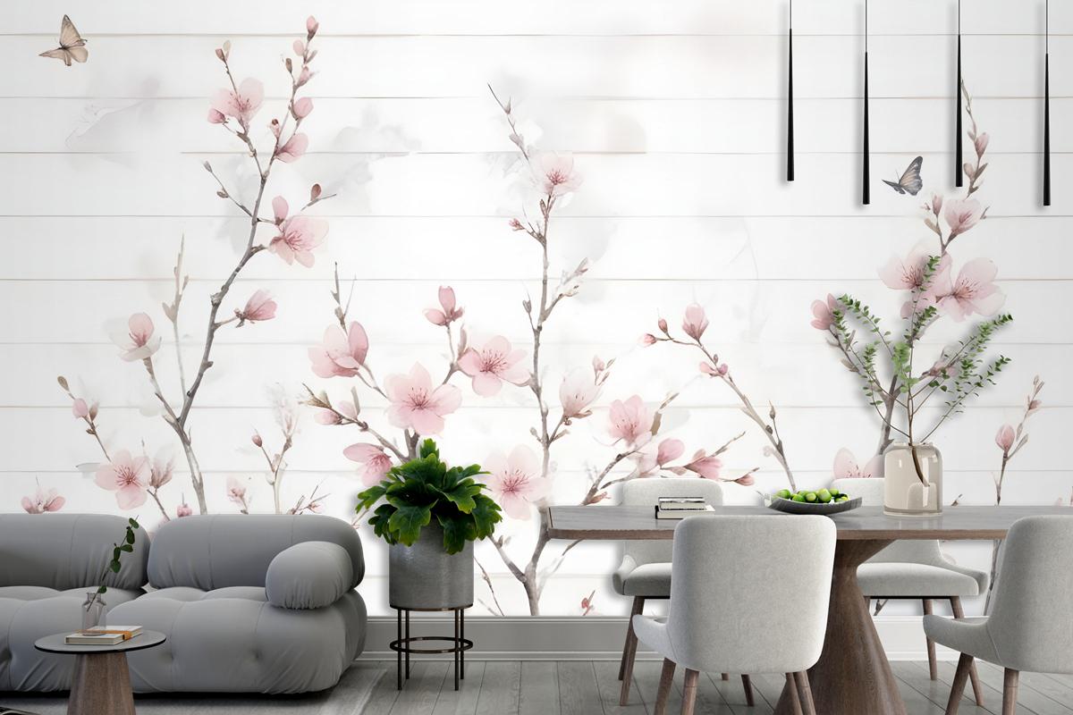 Watercolor Cherry Blossom Wallpaper Mural