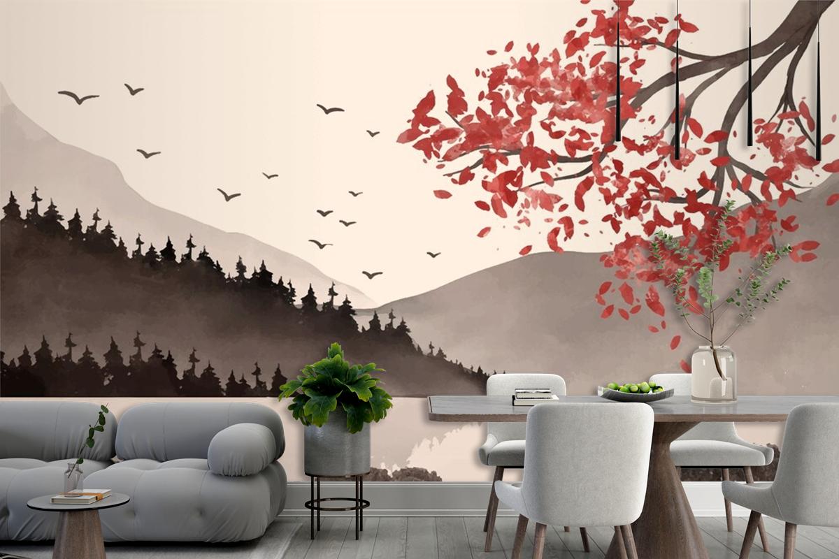 Watercolor Chinese Style Wallpaper Mural