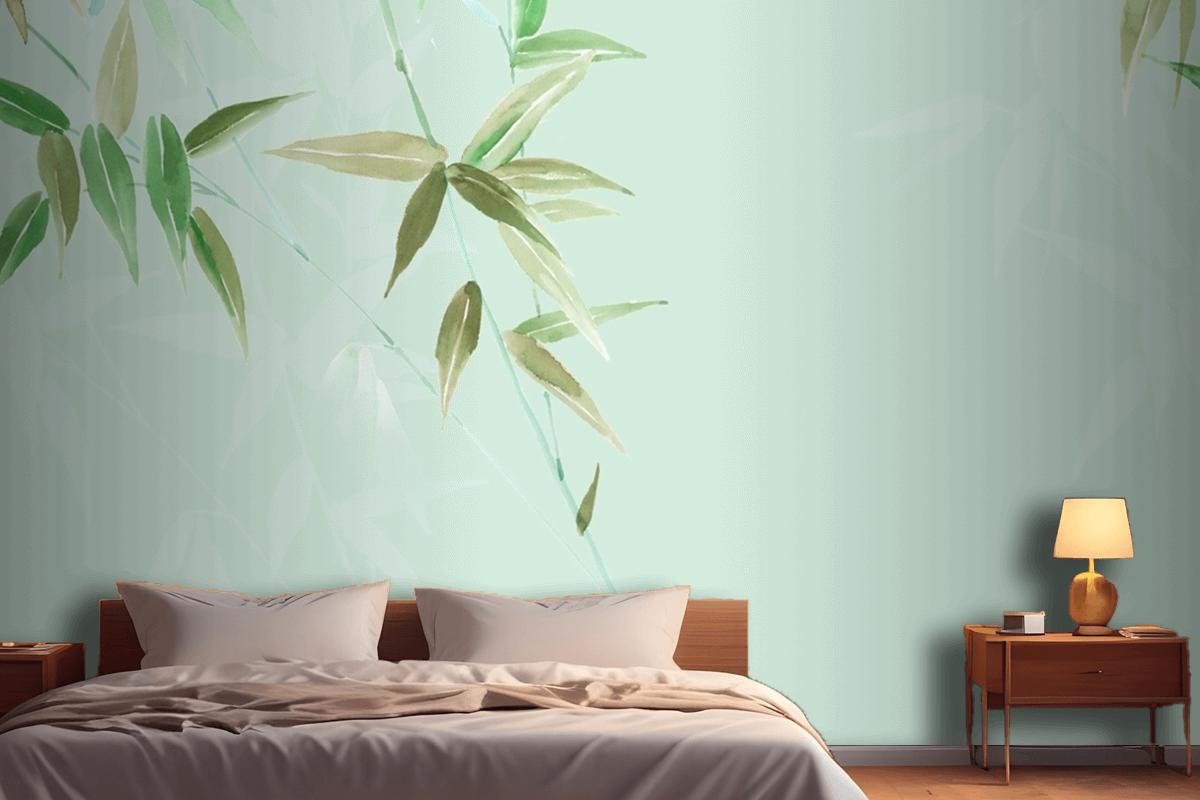 Watercolor Flowers Peacock Phoenix Rose Peony Animals Bedroom Wallpaper Mural