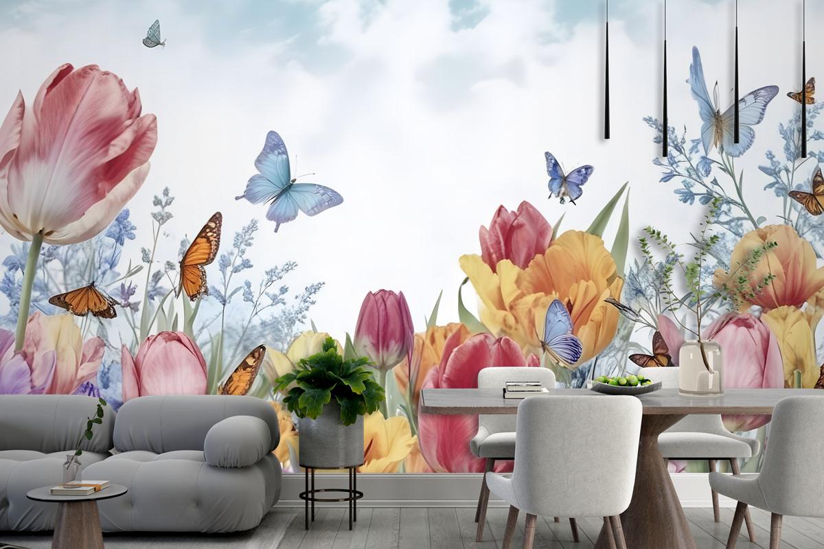 Watercolor Garden Floral Wallpaper Mural