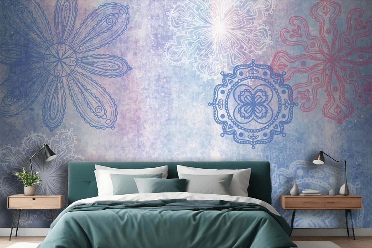 Watercolor Background With Hand Drawn Elements Bedroom Wallpaper Mural