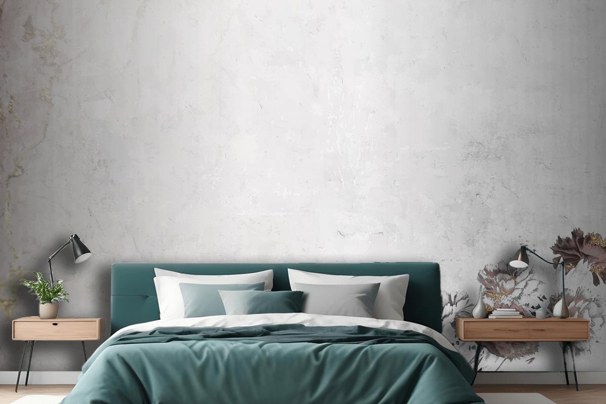 Blank Floral Shimmering Bedroom Wallpaper Mural