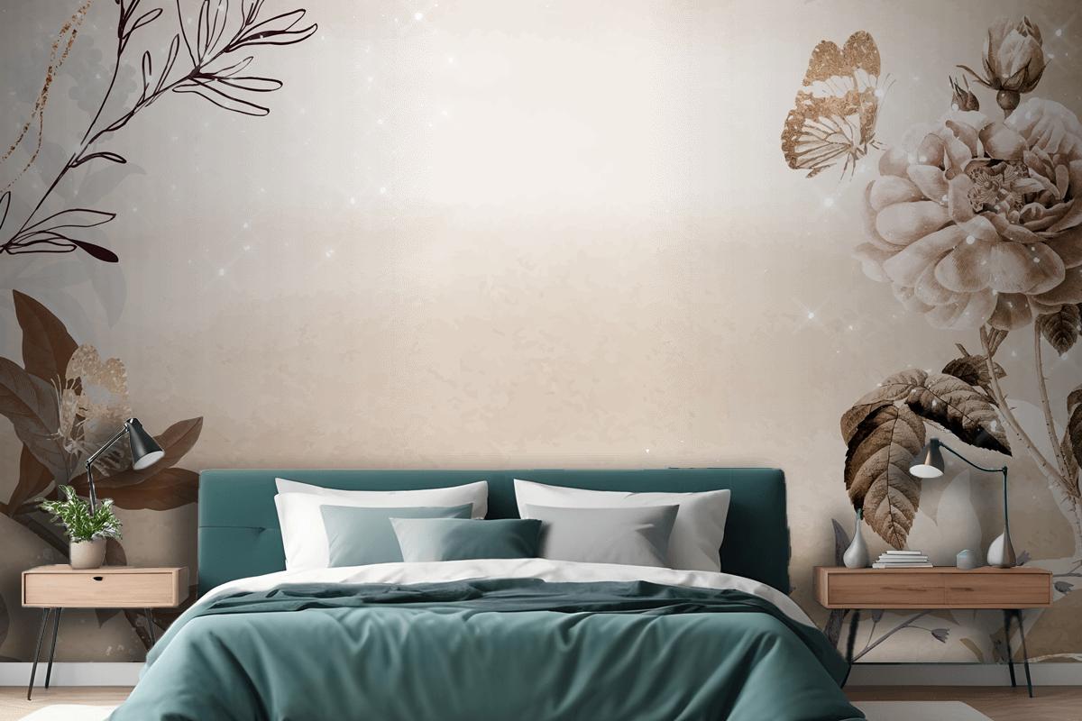 Flower Background Bedroom Aesthetic Border Wallpaper Mural