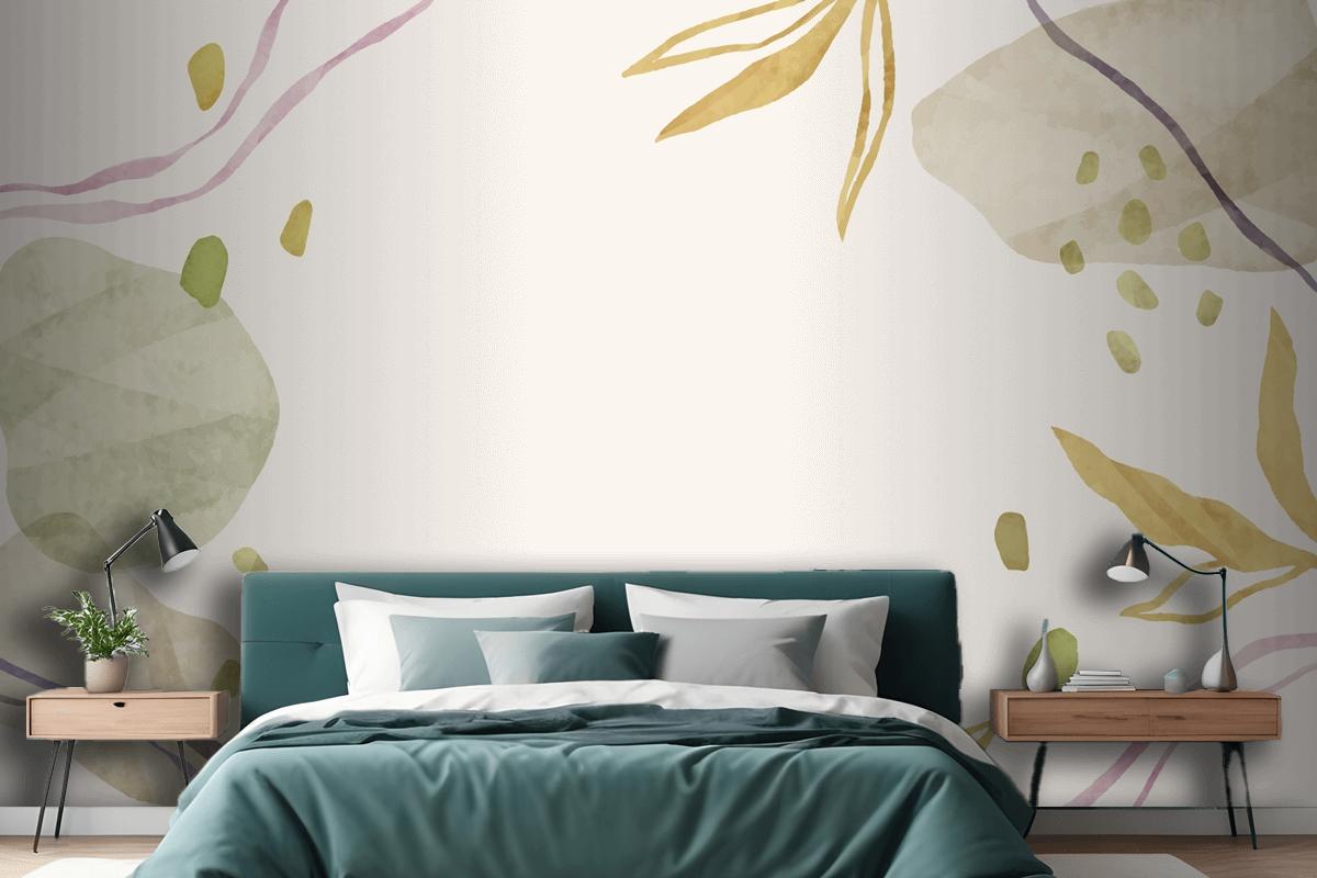 Watercolor Abstract Doodle Background Bedroom Wallpaper Mural
