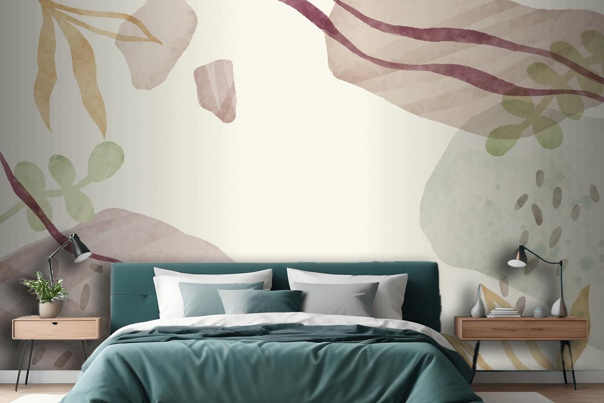 Watercolor Abstract Doodle Background Bedroom Wallpaper Mural