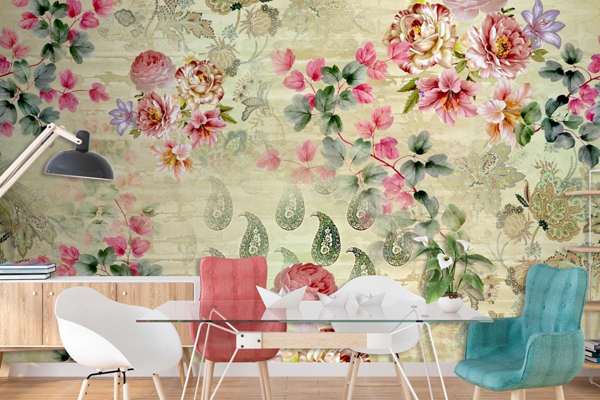 Beautiful Floral Pattern Wallpaper Mural