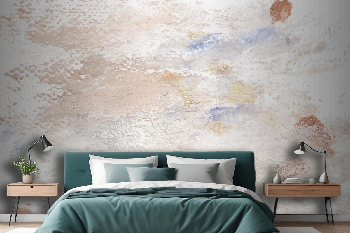Earth Tone Paint On A Canvas Bedroom Wallpaper Mural