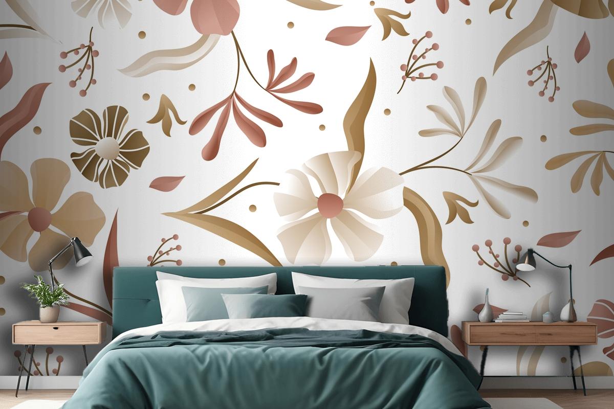 Gradient Monochromatic Pattern Bedroom Wallpaper Mural