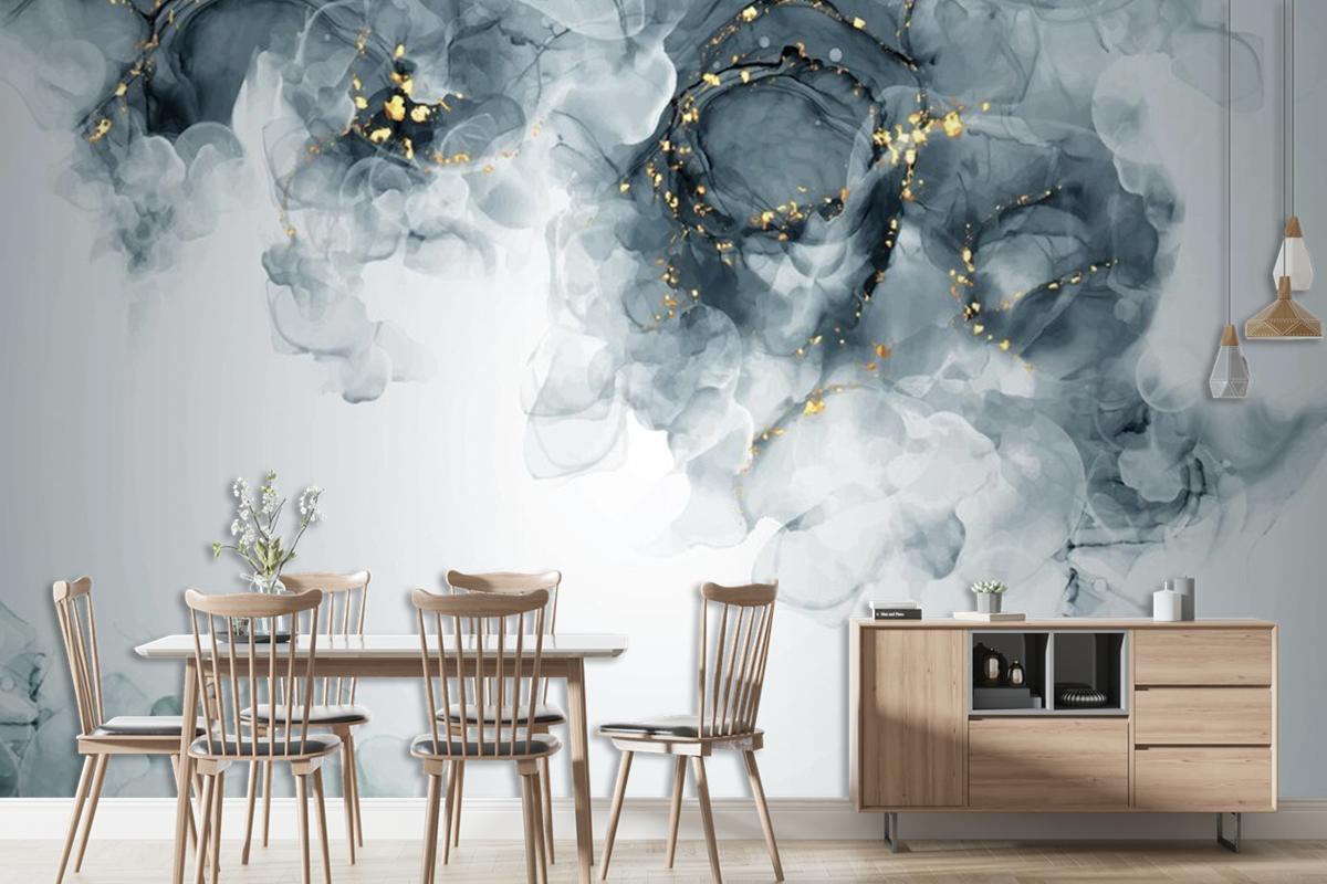 Elegant Hand Painted Alcohol Living Room Wallpaper Mural