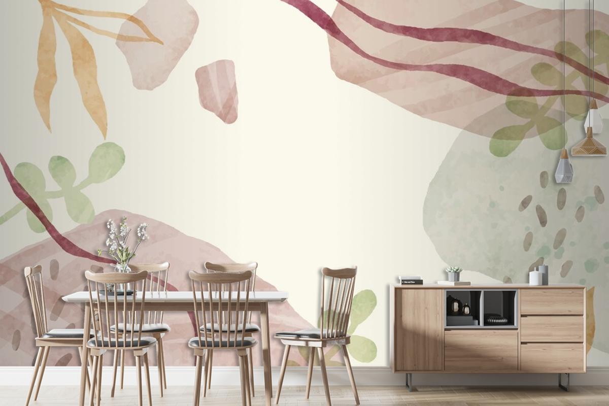 Watercolor Abstract Doodle Background Living Room Wallpaper Mural