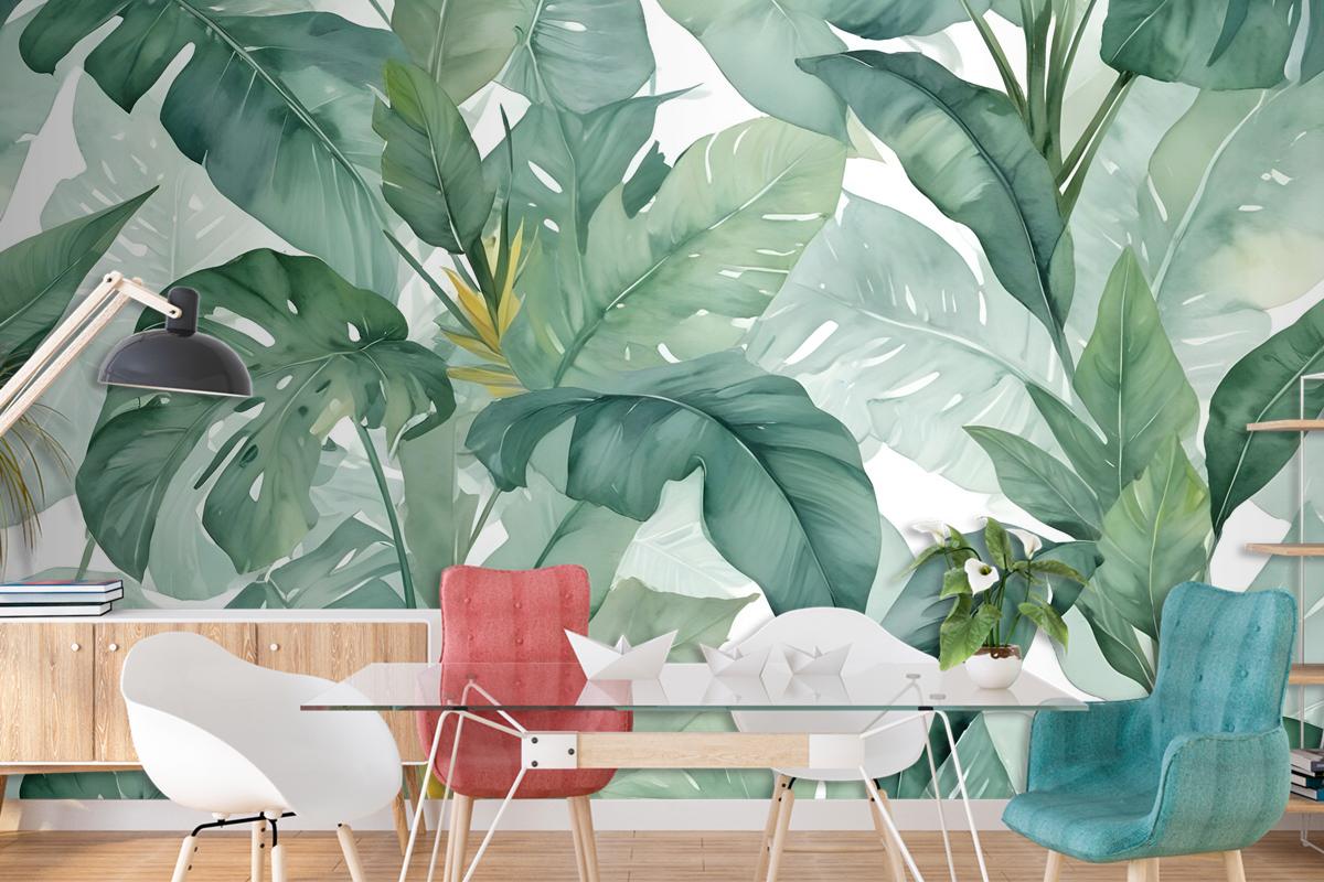 Banana Leaf Wallpaper Wallpaper Mural