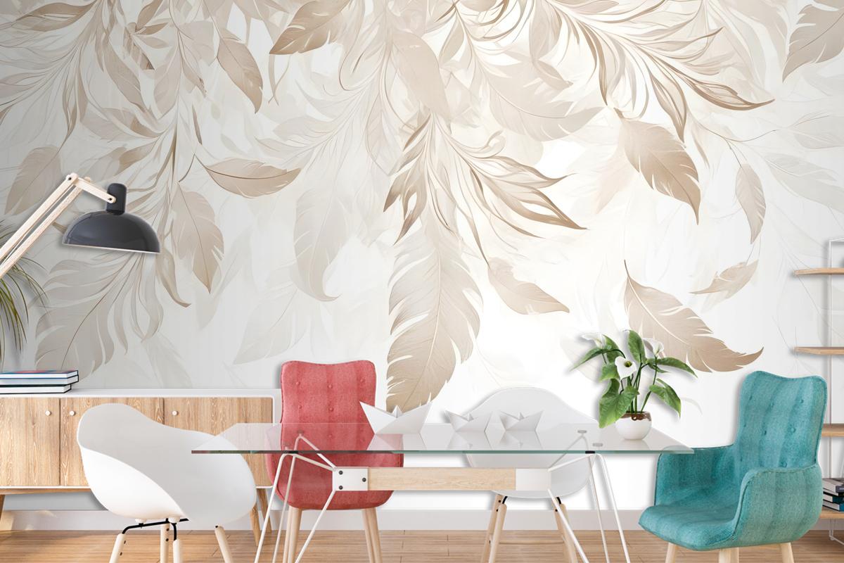 Boho Abstract Banana Leaf Art Bedroom Wallpaper Mural