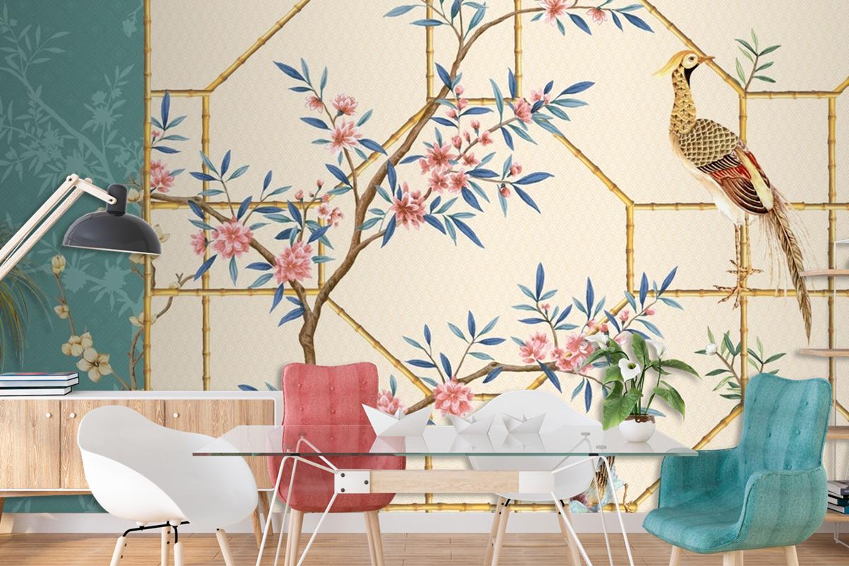 Watercolor Handpainted Rose Peony Flower Abstract Wallpaper Mural