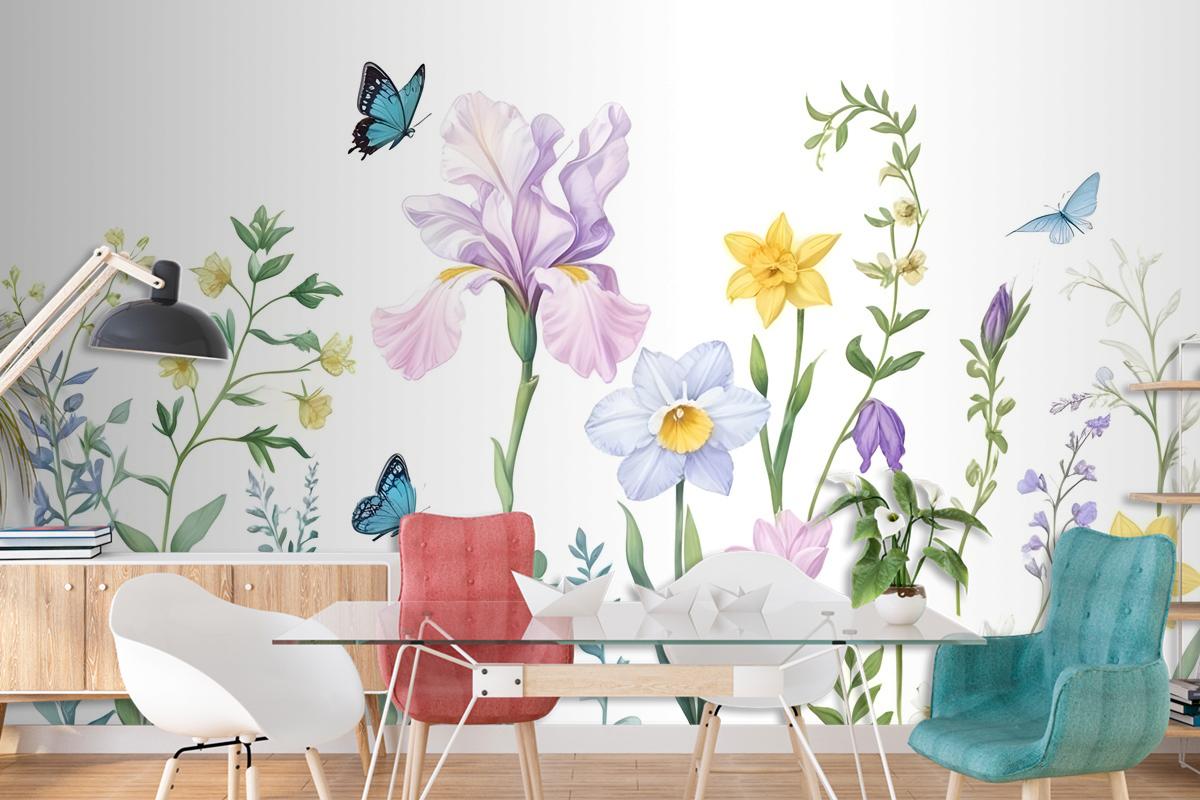 Colorful Flower Garden Bedroom Wallpaper Mural