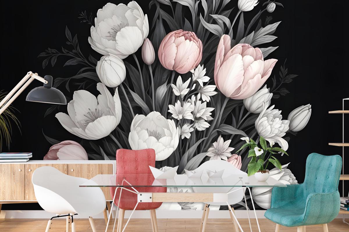 Dutch Floral Bouqet Bedroom Wallpaper Mural