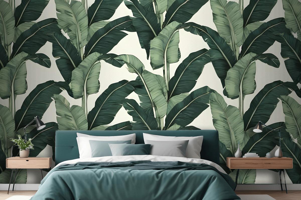 Exotic Banana Leaf Bedroom Wallpaper Mural
