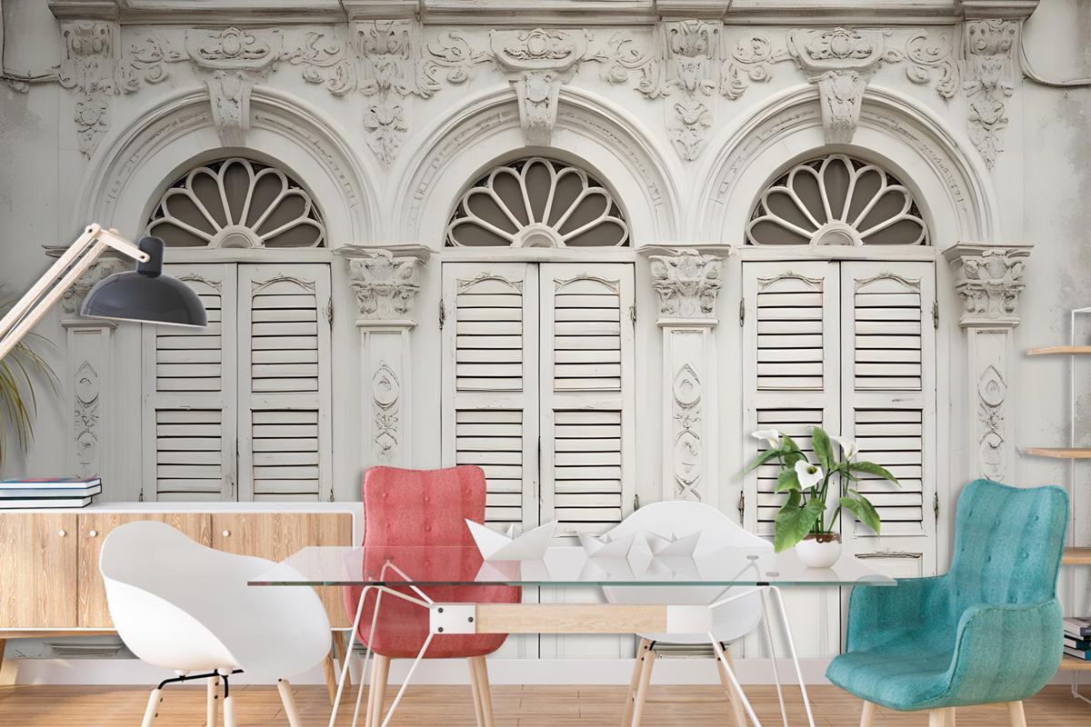 Faux Window Shutter Wallpaper Mural