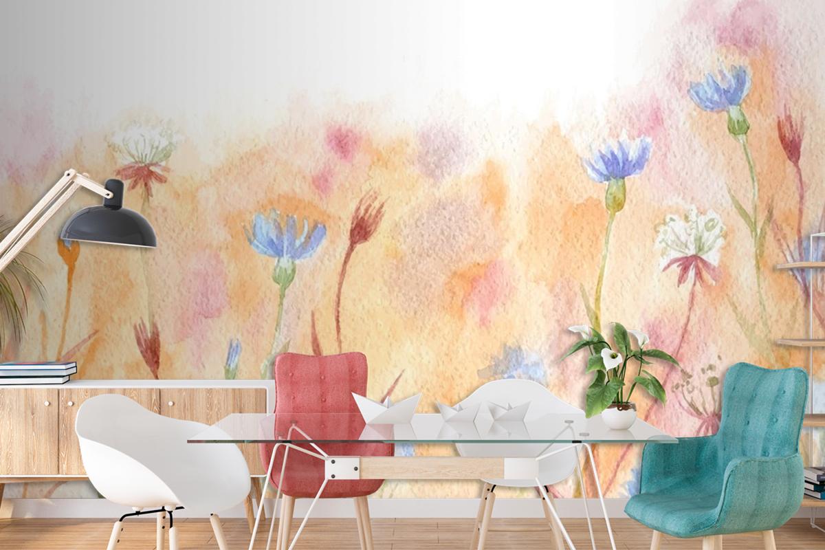 Hand Painted Watercolor Nature Wallpaper Mural