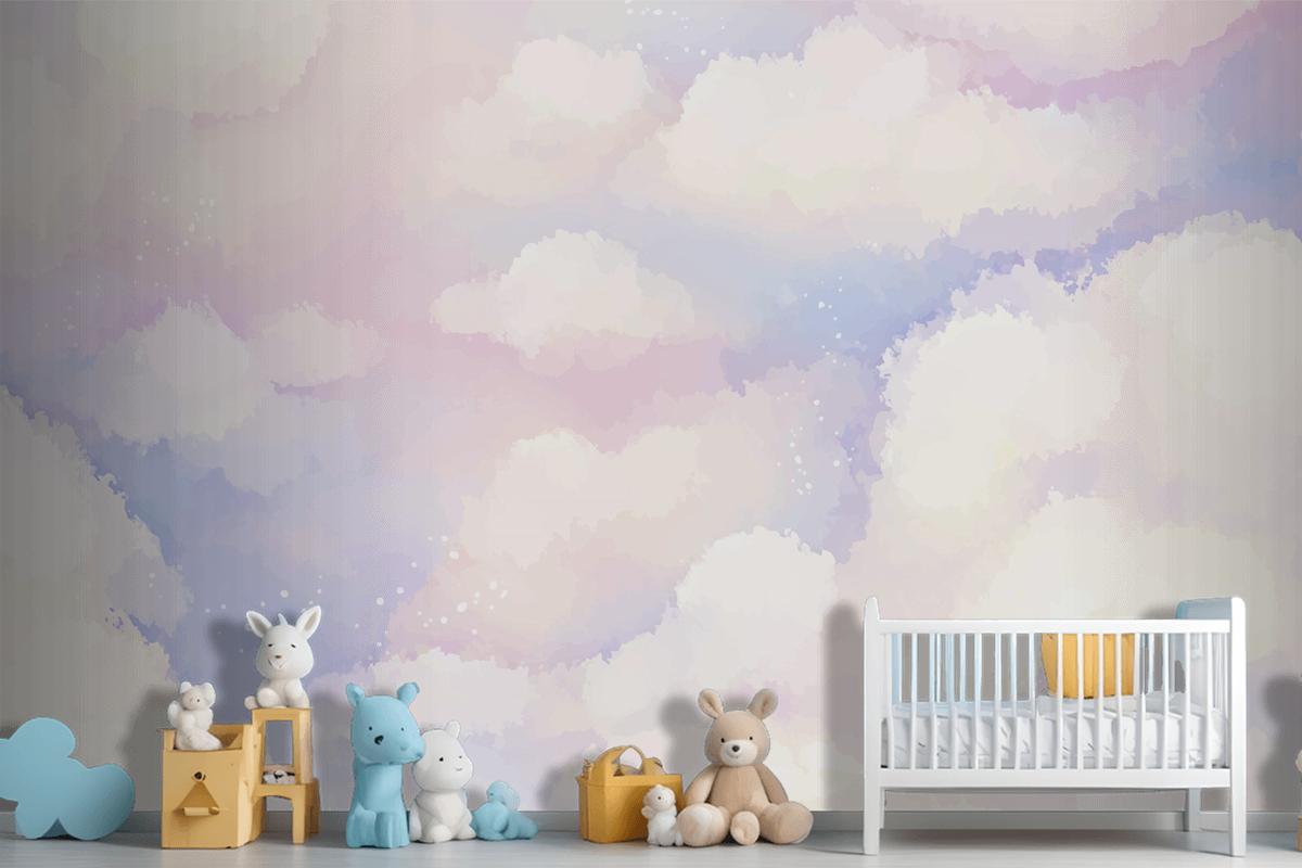 Hand Painted Watercolor Pastel Sky Background Wallpaper Mural
