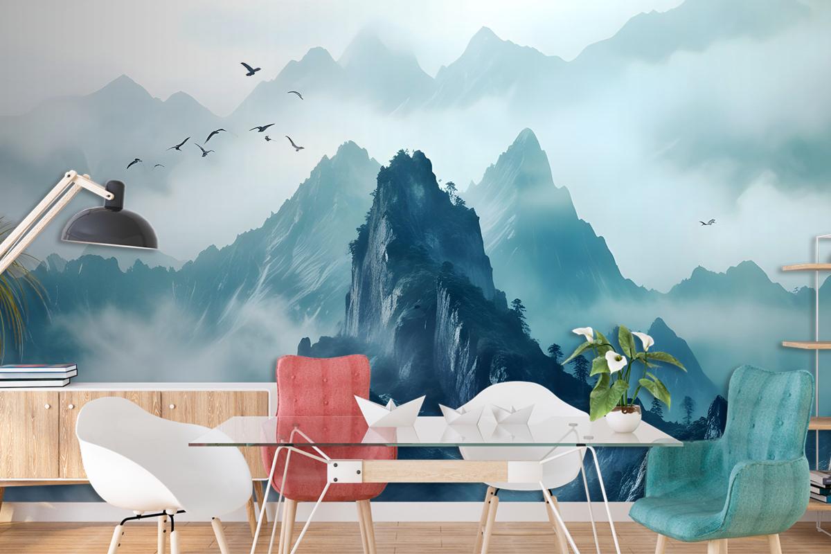Misty Mountain Landscape Wallpaper Mural