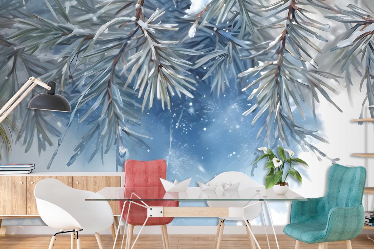 Nordic Style Tropical Leaves Wallpaper Mural