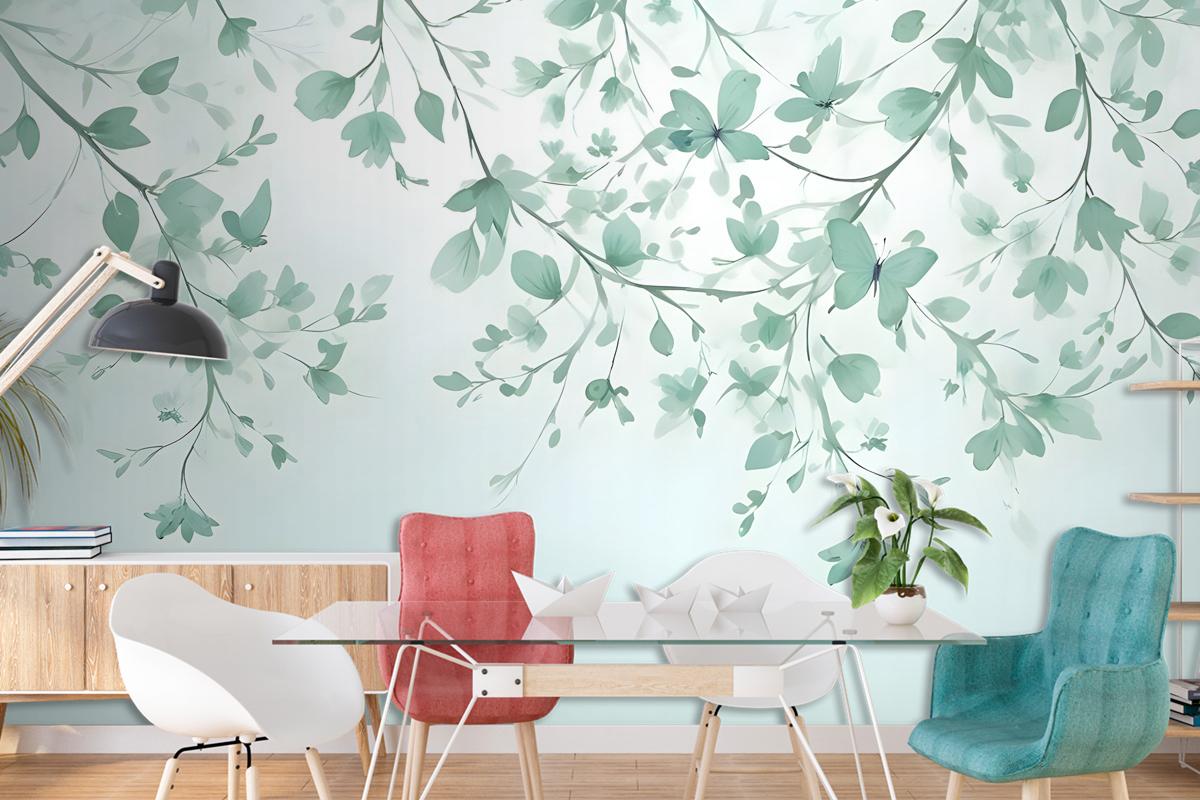Soft Green Blossom Wallpaper Mural