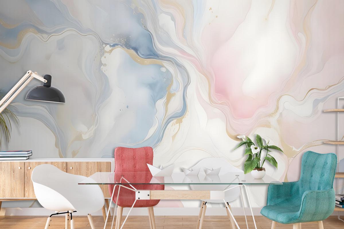 Soft Neutral Abstract Marble Art Wallpaper Mural